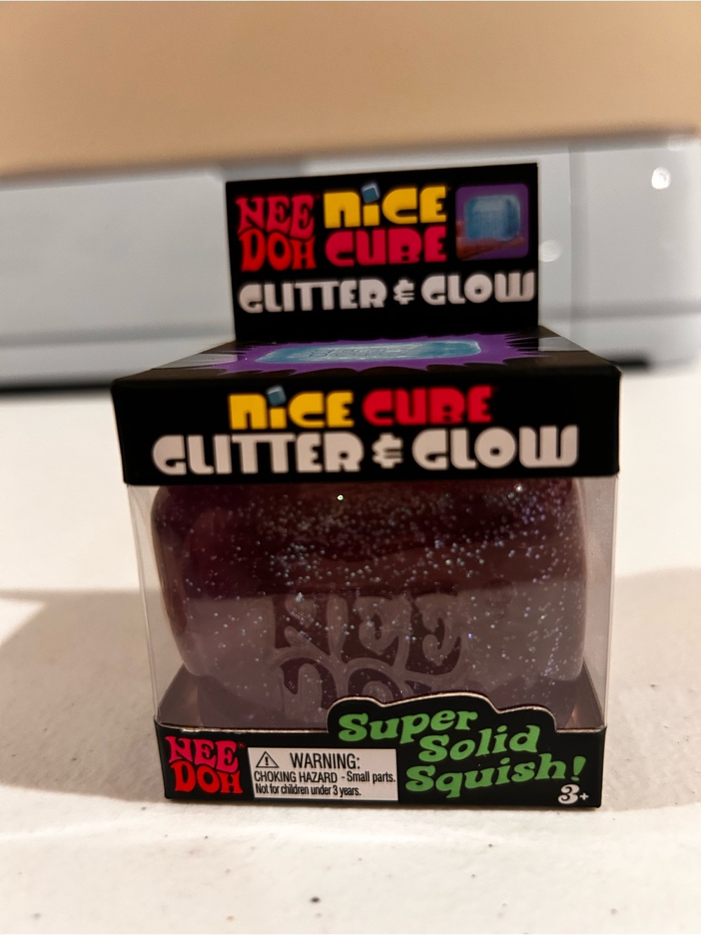Needoh Glitter & Glow Super Solid Squish - Purple Glitter. New. Authentic.